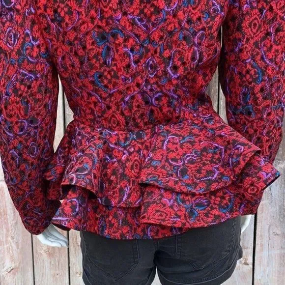 80s Peplum Raul Blanco Puff Sleeve Retro Jacket